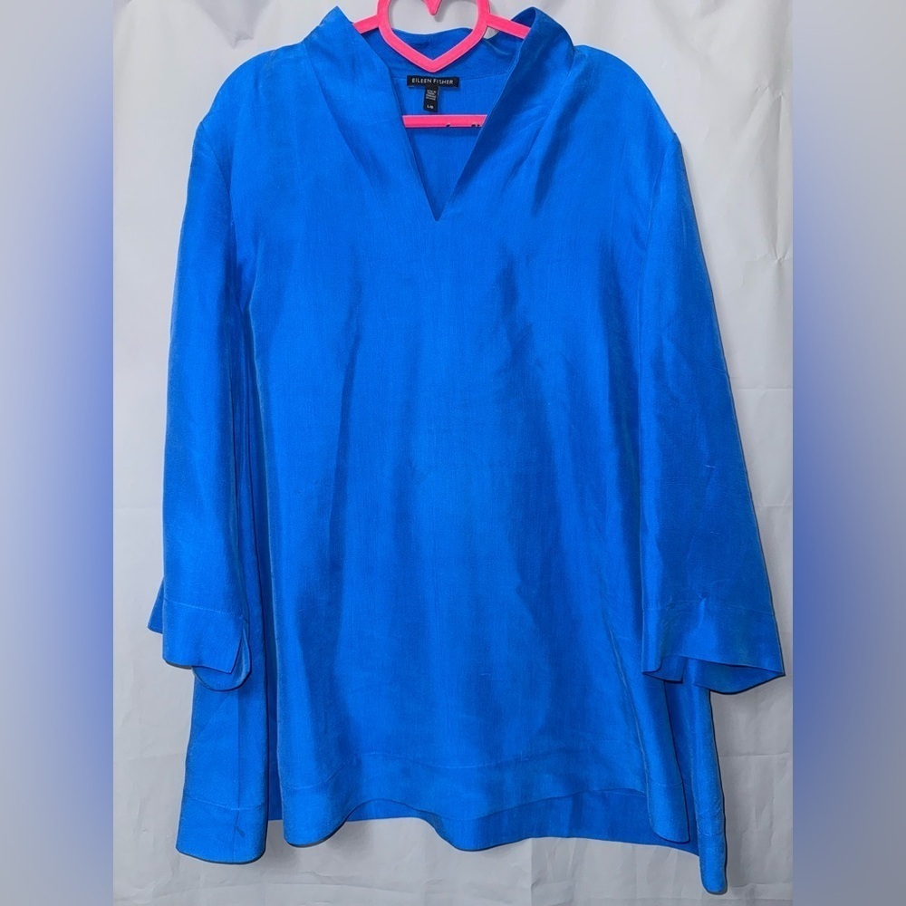 Eileen Fisher Catalina High Collar Tunic Top Size L